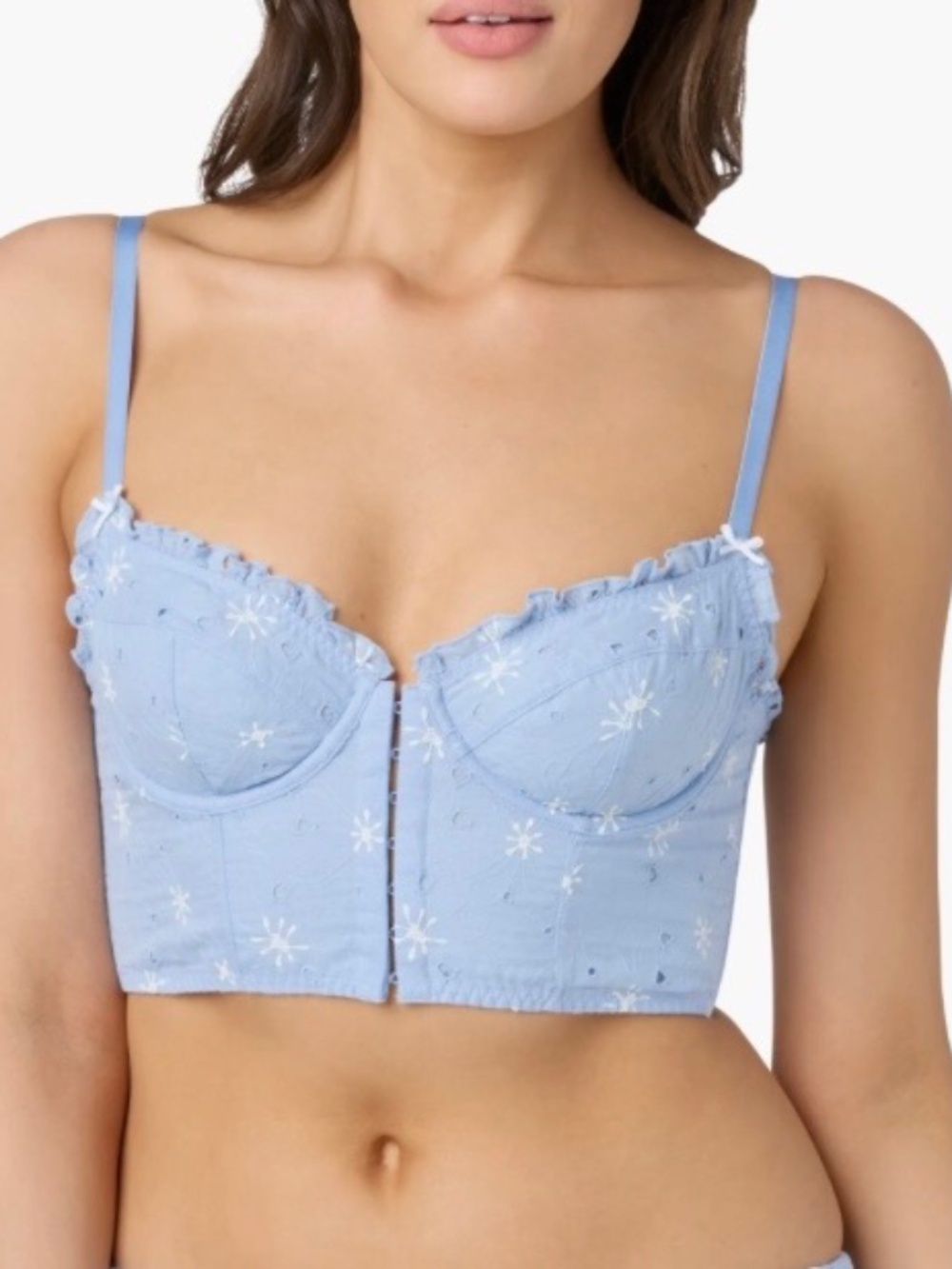 Florence by Mills Embroidered Crop Cotton Top Size Medium